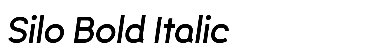 Silo Bold Italic